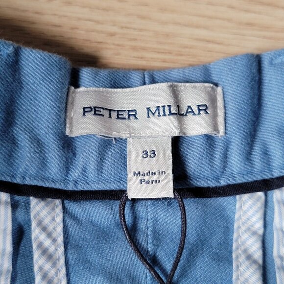 Peter Millar Pilot Twill Shorts Mens Size 33 Blue Chino Pima Cotton Stretch - Picture 12 of 15